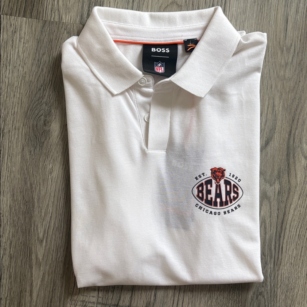 BOSS X NFL Chicago Bears COTTON SHIRT WITH COLLABORATIVE BRANDING Large NWT